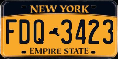 NY license plate FDQ3423