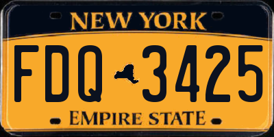 NY license plate FDQ3425