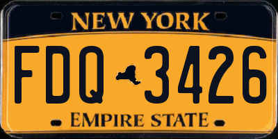 NY license plate FDQ3426