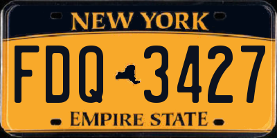 NY license plate FDQ3427