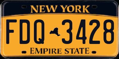 NY license plate FDQ3428