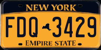 NY license plate FDQ3429