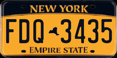 NY license plate FDQ3435