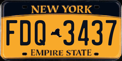 NY license plate FDQ3437