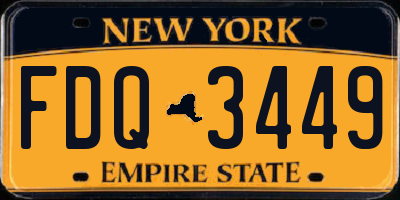 NY license plate FDQ3449