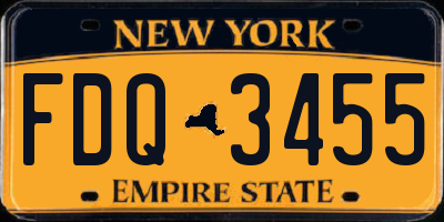 NY license plate FDQ3455