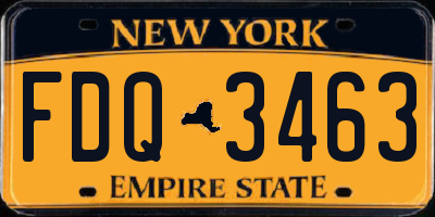 NY license plate FDQ3463