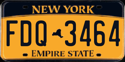 NY license plate FDQ3464