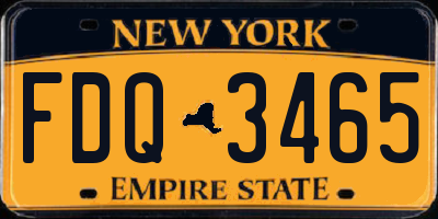 NY license plate FDQ3465