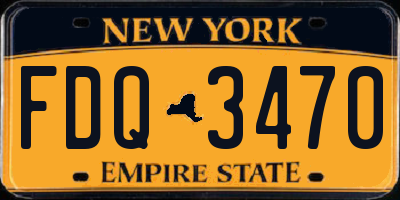 NY license plate FDQ3470