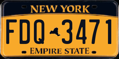 NY license plate FDQ3471
