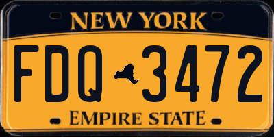 NY license plate FDQ3472