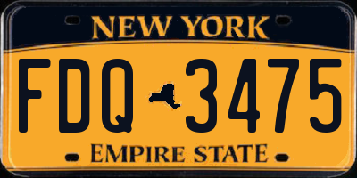 NY license plate FDQ3475