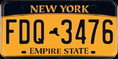 NY license plate FDQ3476