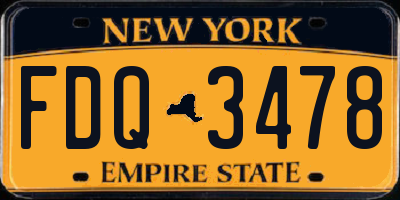 NY license plate FDQ3478