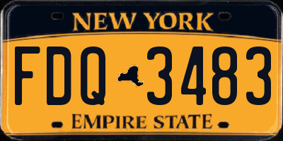 NY license plate FDQ3483
