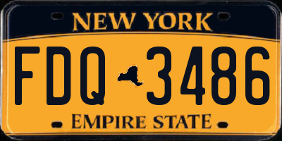 NY license plate FDQ3486