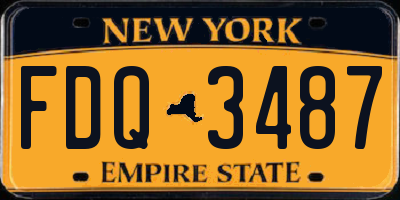 NY license plate FDQ3487