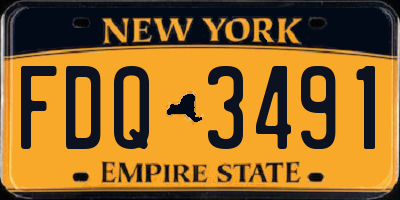 NY license plate FDQ3491