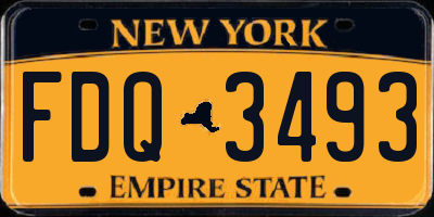NY license plate FDQ3493