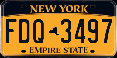 NY license plate FDQ3497