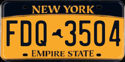 NY license plate FDQ3504