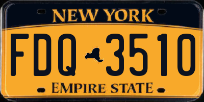 NY license plate FDQ3510