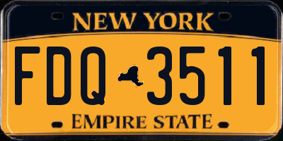 NY license plate FDQ3511
