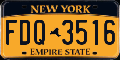 NY license plate FDQ3516