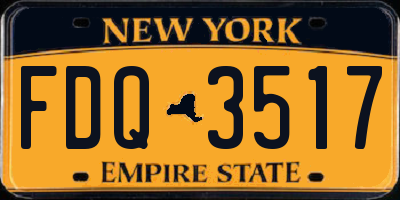 NY license plate FDQ3517