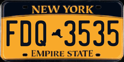 NY license plate FDQ3535