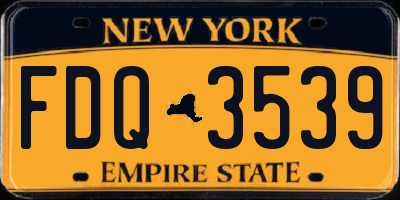 NY license plate FDQ3539