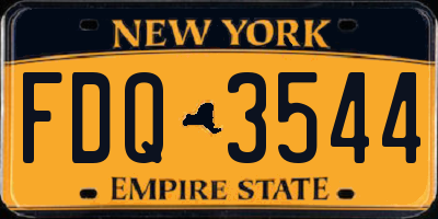 NY license plate FDQ3544