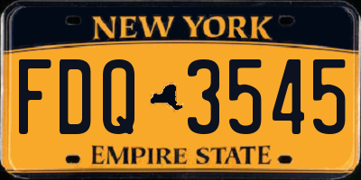 NY license plate FDQ3545