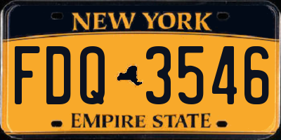 NY license plate FDQ3546