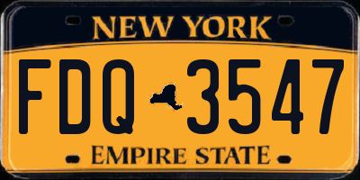 NY license plate FDQ3547