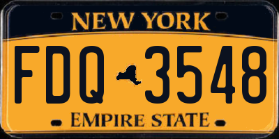 NY license plate FDQ3548