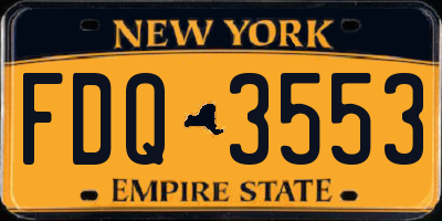 NY license plate FDQ3553
