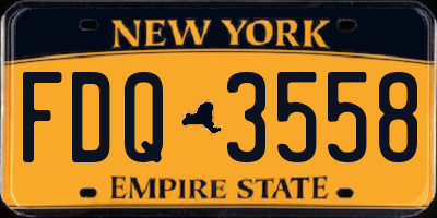 NY license plate FDQ3558