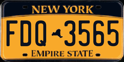 NY license plate FDQ3565