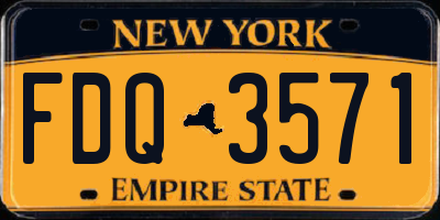 NY license plate FDQ3571