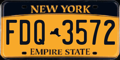 NY license plate FDQ3572