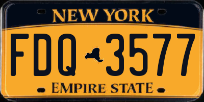 NY license plate FDQ3577