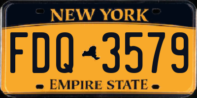 NY license plate FDQ3579