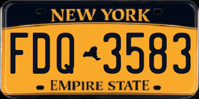 NY license plate FDQ3583