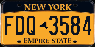 NY license plate FDQ3584
