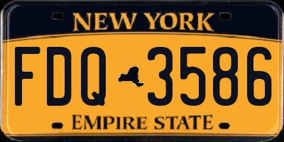 NY license plate FDQ3586