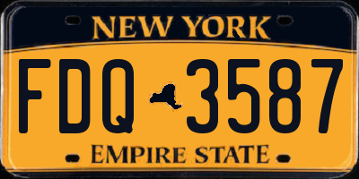 NY license plate FDQ3587
