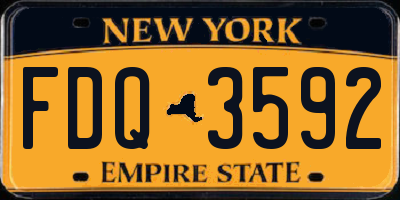 NY license plate FDQ3592