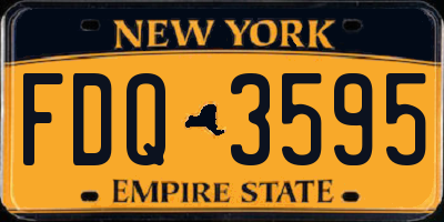 NY license plate FDQ3595